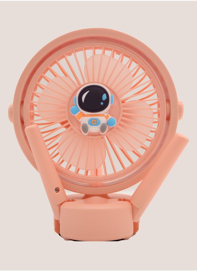 Yuwell - USB Fan Strong Wind Ultra Quiet Small Desk Fan Adjustable Rotation Mini Table Fan With 2 Fan Speeds And 2 Light Modes Adjustable Fan With Legs Personal Fan For Home Office And Desktop Pink - Image 1