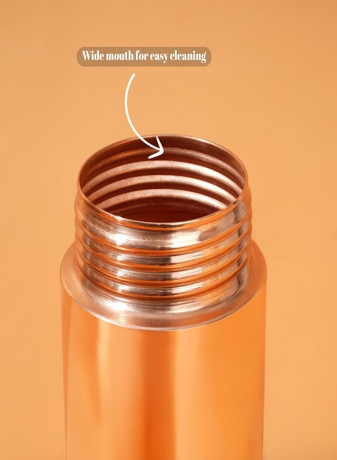 Nayasa Saffron Copper Bottle | 1000 ML | Leak Proof and Durable | Premium Copper Bottle | Easy to Clean | Daily Use | Grey - Image 5
