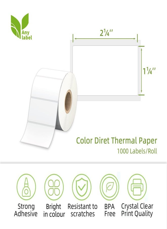 Anylabel 2.25" x 1.25" White Direct Thermal Labels, Replacement for Self-Adhesive Address Shipping Barcode Thermal Stickers, Compatible with Rollo & Zebra Thermal Label Printer(1 Roll, 1000 Labels) - Image 2