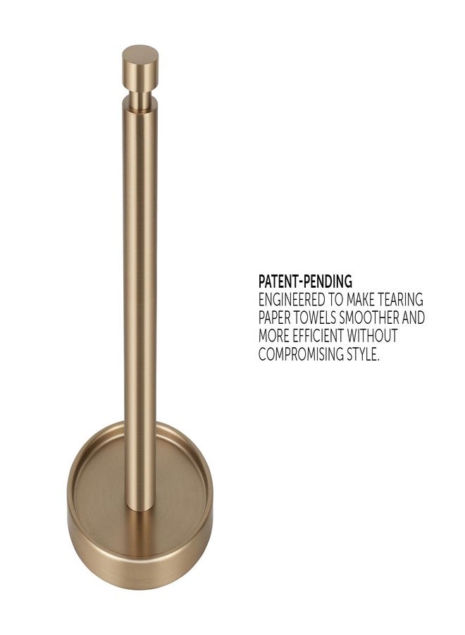 Ivilon Countertop Paper Towel Stand - Steady and Easy Tear - Fits All Paper Towel Rolls - Warm Gold - Image 2