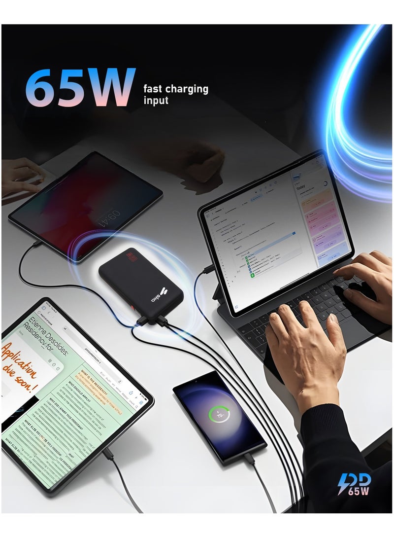 SKA 20000mAh Power Bank, 65W PD Fast Charging Portable Charger with 2 USB-C & 2 USB-A Ports, Compatible with Laptops, MacBook, iPhone 15/14/13, Samsung S23/S22, Tablets, Travel-Friendly, Black - Image 5
