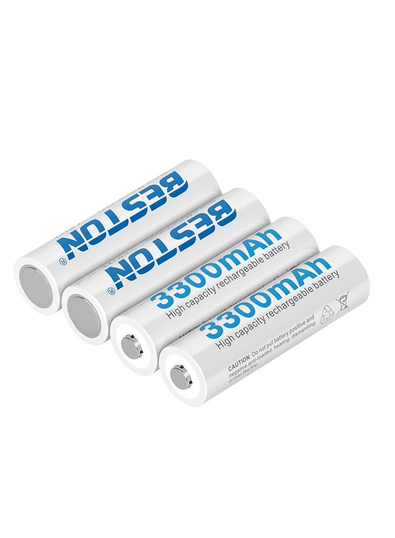 بيستون بطاريات AA قابلة للشحن من بيستون 3300 مللي أمبير - عبوة من 4 بطاريات - Image 3