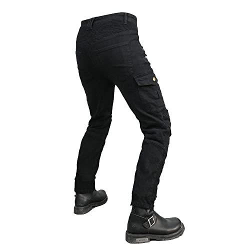 VNFOX Motorcycle Riding Pants, Motocross Motorbike Cycling Jeans with CE Knee & Hip Removable Armored All Seasons (Black, L) - Image 5