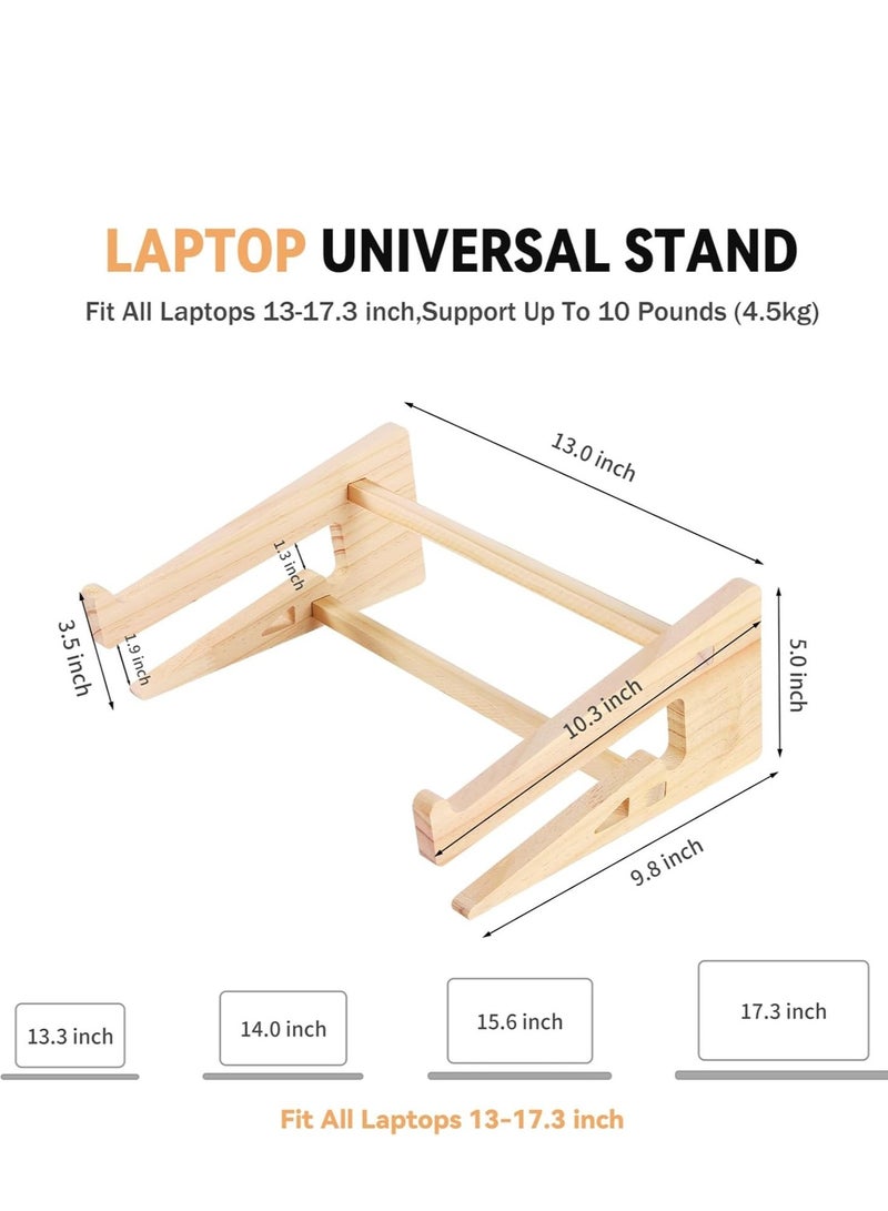 Vertical Wooden Laptop Stand with Ergonomic Design & Heat Dissipation - Image 5