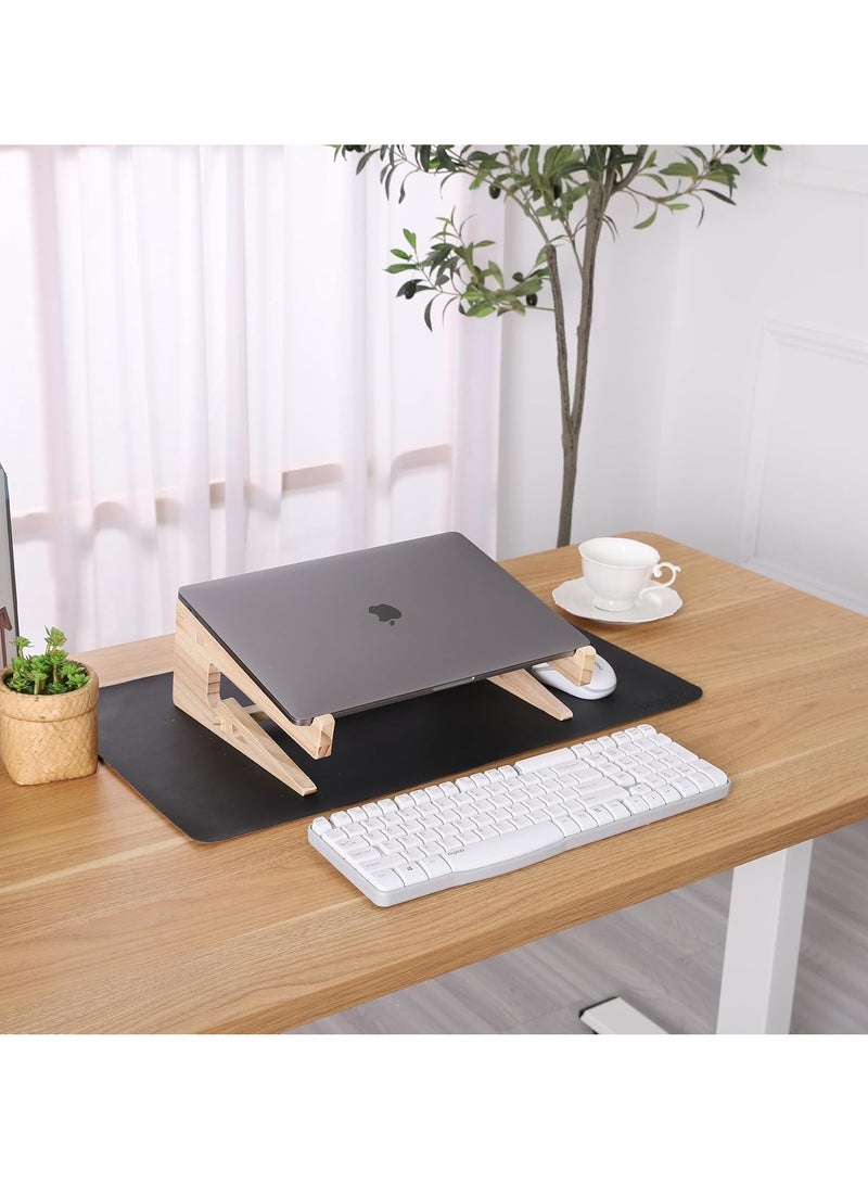 Vertical Wooden Laptop Stand with Ergonomic Design & Heat Dissipation - Image 2
