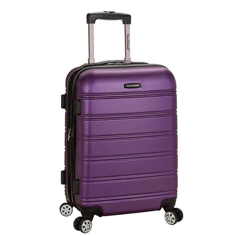 Rockland Melbourne Hardside Expandable Spinner Wheel Luggage Purple CarryOn 20 inches