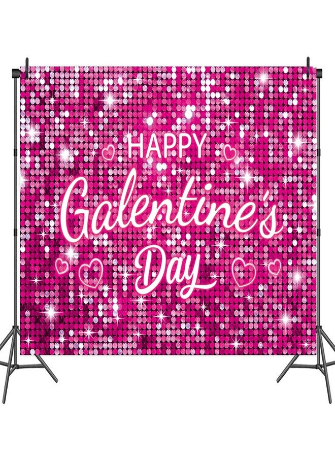 BUTEN Galentine's Day Backdrop Red Pink Glitter - Happy Galentines Banner Decor for Women Friends Party, Ladies Celebrating Photo Booth Background, Valentine's Wall Decorations (Pink, 7x5FT) - Image 5