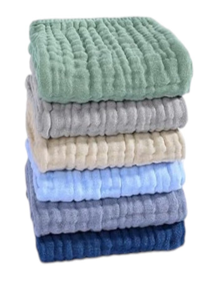 Tinnie Frenzy Premium Muslin Baby Burp Cloths – Ultra Soft & Absorbent, 6 Layers for Newborns & Infants – Pack of 5/10 – Baby Essentials for Baby Feeding (Dark Plain Multicolor, Pack of 10) - Image 3