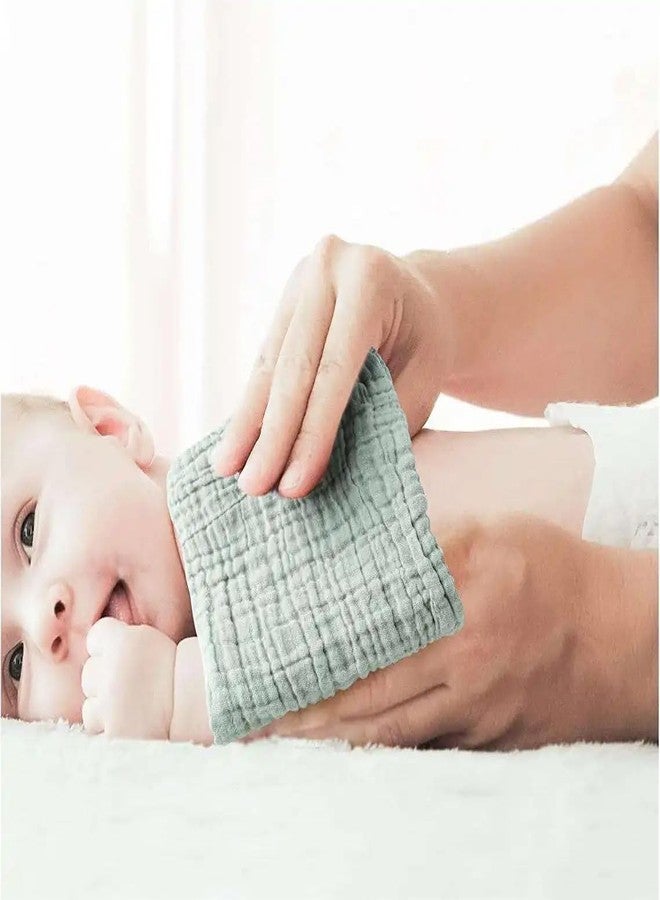 Tinnie Frenzy Premium Muslin Baby Burp Cloths – Ultra Soft & Absorbent, 6 Layers for Newborns & Infants – Pack of 5/10 – Baby Essentials for Baby Feeding (Dark Plain Multicolor, Pack of 10) - Image 4