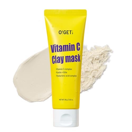 O!GETi Vitamin C Clay Mask, Hydrating & Brightening Face Mask, Fermented Natural Clay, Kaolin & BHA, Upcycled Green Tangerine, 2.8oz - Image 1