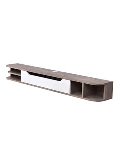 AtoZ Furniture Amazon Wall Mounted Media Console in White and Brown Color 