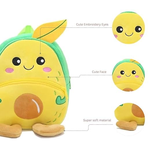 ZEXSAZONE Mango Kids Backpack | Soft Plush Preschool Bag for Toddlers | Lightweight & Adorable Travel Bag for Boys & Girls - Image 3