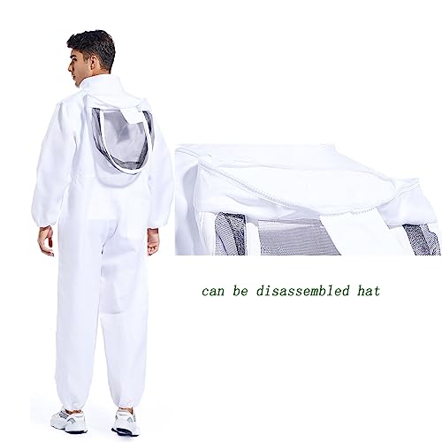 ANDES Bee Suit for Men Women Sting Proof, Polycotton Beekeeping Suit Beekeeper Costume&with Glove &Ventilated Hood, Bee Outfit for Backyard and beekeeping supplies (XXL) - Image 4