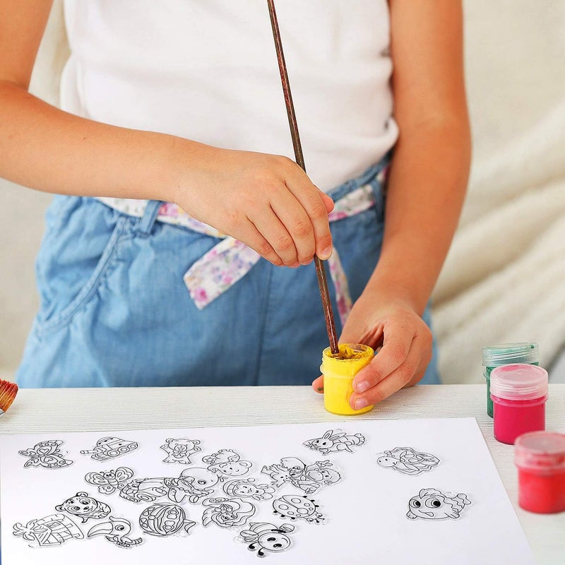 WILLBOND 24 Pieces Suncatchers Craft Kits Assorted Sun Catcher for Art Window Suncatchers Kits with 24 Pieces Suction Cups for Painting Crafts Christmas Home Decor Supplies (Animals Theme) - Image 4