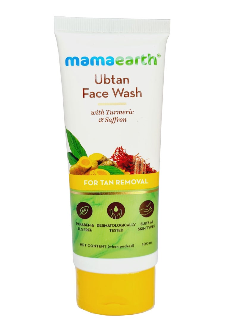 Mamaearth - Ubtan Face Wash with Turmeric and Saffron for Tan Removal 100ml - Image 1