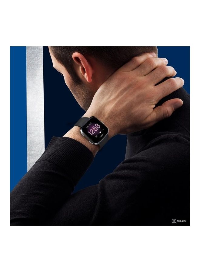 NIBEMINENT For Fitbit Versa 2 / Lite Silicone Replacement Strap Watchband Black - Image 4