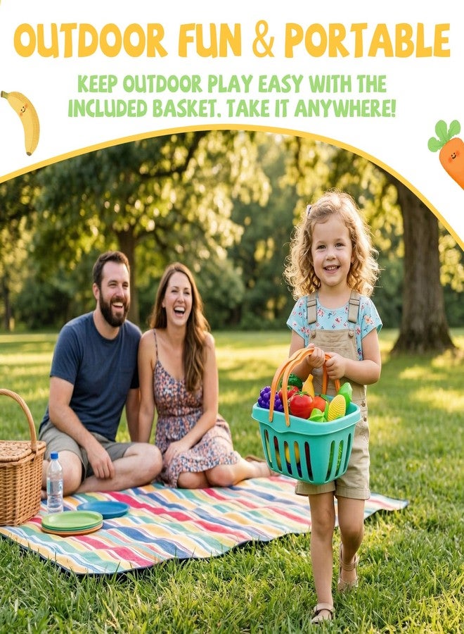 ALASOU Play Food Set with Hanging Felt Tree Mat & Storage Basket - Image 5