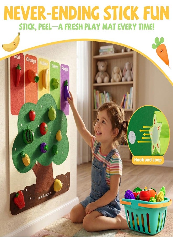 ALASOU Play Food Set with Hanging Felt Tree Mat & Storage Basket - Image 2