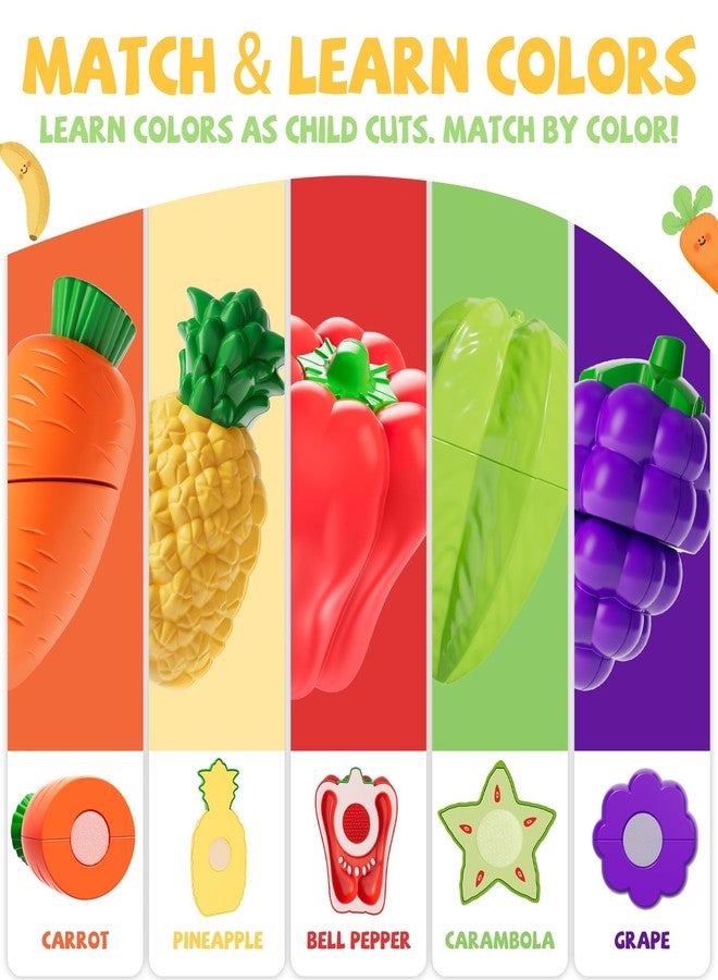 ALASOU Play Food Set with Hanging Felt Tree Mat & Storage Basket - Image 4