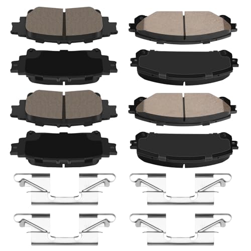 HYFTJYZ Ceramic Front and Rear Brake Pads Compatible with 2010-2015 Lexus RX350,RX450h;2015-2019 Toyota Highlander;2014 Toyota Highlander(LE;LE Plus;Limited;XLE);2011-2020 Toyota Sienna (D1324+D1391) - Image 1