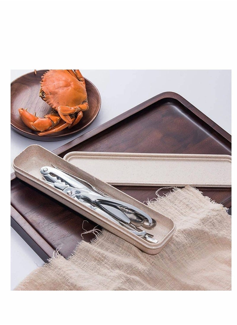 Y&D - Stainless Steel Seafood Tool Kit Seafood, Nuts, Shellfish, Lobster and Crab Cracker Set Crustacean with Storage Box, 2 Pcs Crackers 4 Forks - Image 1