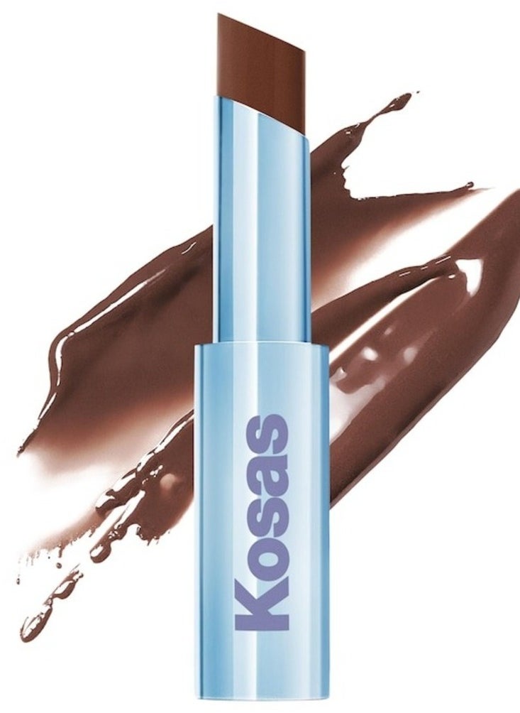 Kosas Kosas Wet Stick Moisturizing Shiny Sheer Lipstick with Ceramides Cinnamon Spritz - Warm Rich Brown 3g  - Image 1