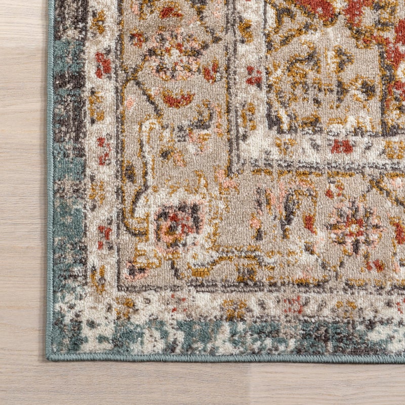 nuLOOM Performance Oriental Style Area Rug, Vintage Design, Durable, Easy to Clean, Justine Beige, 3' x 12' - Image 3