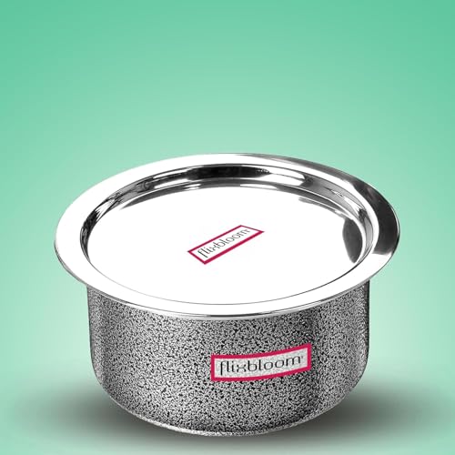 Flixbloom Pro Kitchen 1 Litre Hard Anodised Black Induction Base/LPG Stove Friendly Kitchen Cookware Utensil Cooking Tope/Container/Patila/Bhagona/Handi (Tope with Lid, 1 Litre Tope) - Image 3