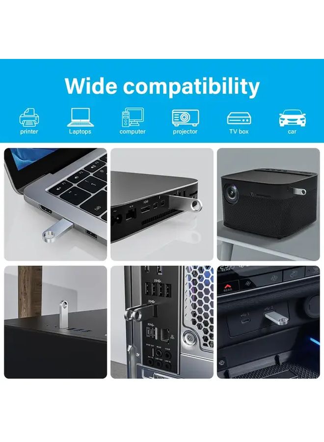 محرك أقراص USB فلاش سعة 8 جيجابايت (عبوتان) باللونين الفضي والذهبي - عصا ذاكرة عالية السرعة - هدية عيد الميلاد - Image 5