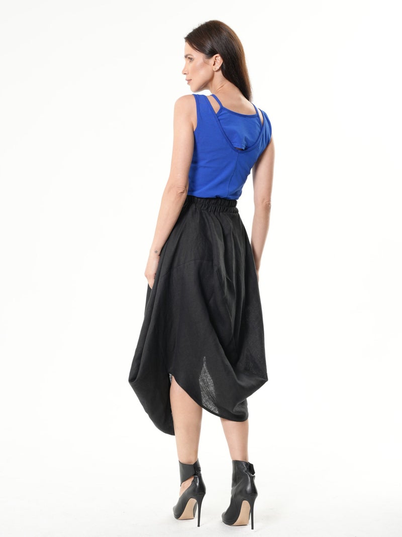 Metamorphoza Elastic Waist Linen Skirt - Image 3