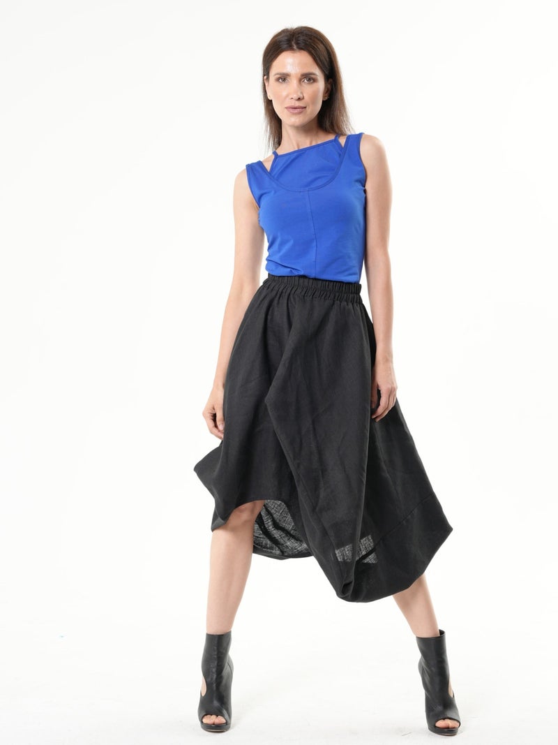 Metamorphoza Elastic Waist Linen Skirt - Image 1