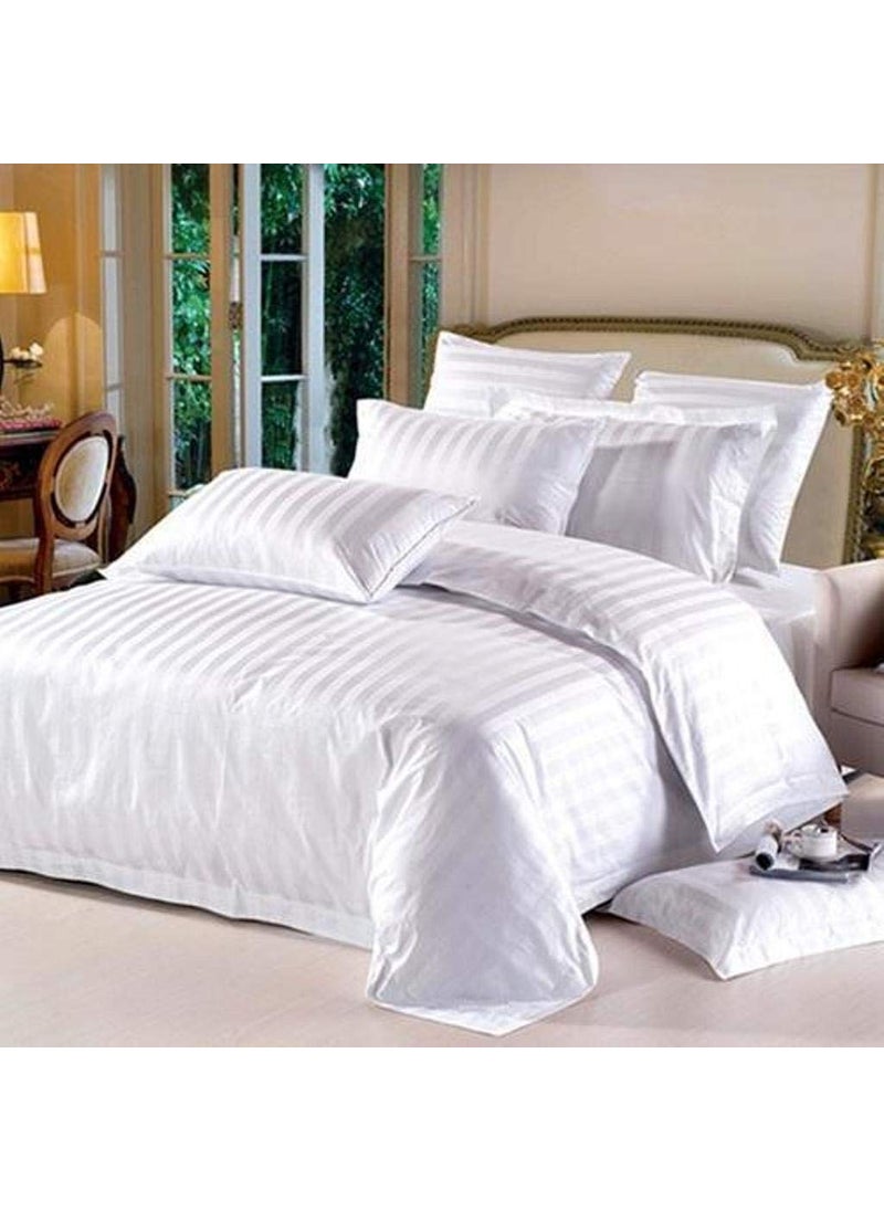 LINENWALAS - LINENWALAS 100% Cotton Bedsheet 5 Star Hotel Luxury Bedding Set in King Size of 9 Pieces with Goose Down and Feather Pillows (White - King) - Image 1