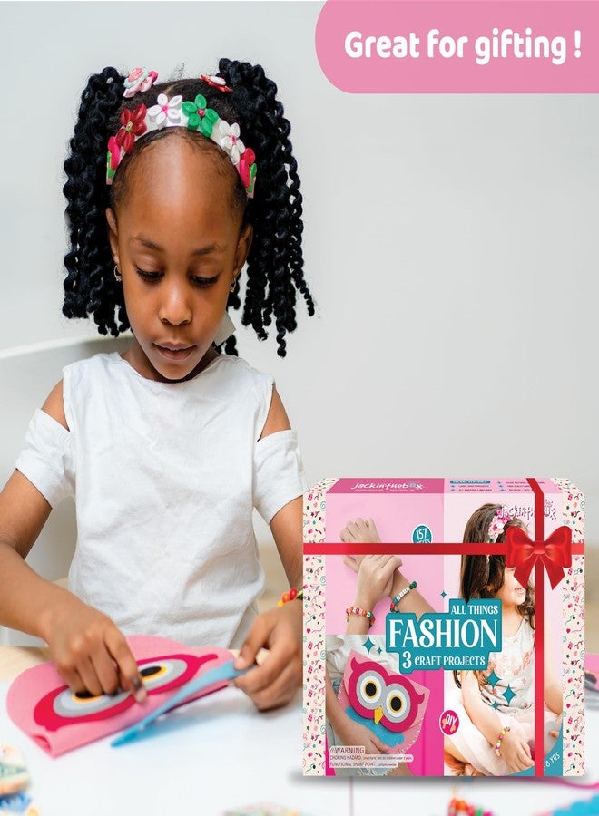 jackinthebox Fashion Themed Art and Craft Kit for Kids has 3 Craft Projects in 1 Box, Bring Out The Fashionista in The Little one, and Make The Best Gift for Ages 5 6 7 8 Years - Image 4