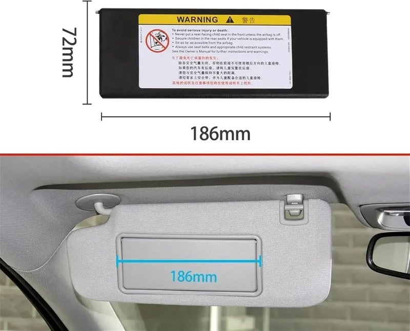 DEMULAX Car Sunvisor Vanity Mirror Cover - Light Beige - Image 3