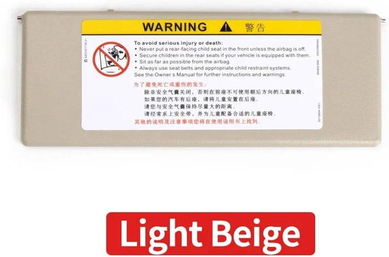 DEMULAX Car Sunvisor Vanity Mirror Cover - Light Beige - Image 2