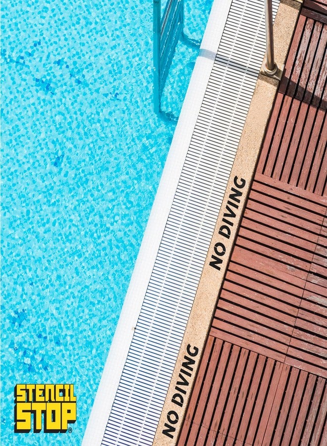 Stencil Stop No Diving Sign Stencil - 24 x 4 inches | Reusable Stencils for Painting on Wood, Walls, Fabric & Rocks | Durable 14 Mil Mylar Plastic | Perfect for DIY Projects and Crafts - Image 3