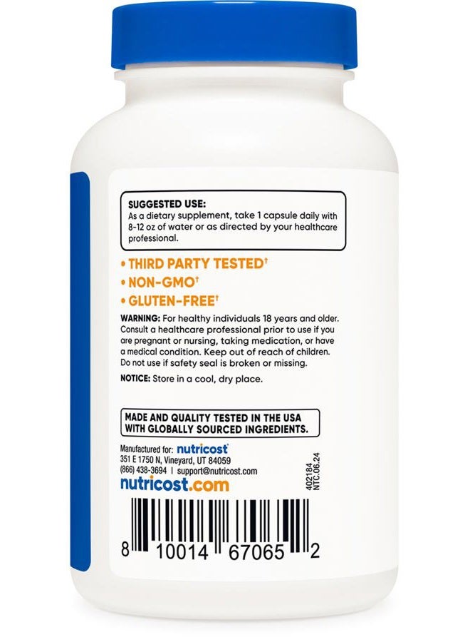 Nutricost L-Carnosine 500mg, 120 Capsules - Gluten Free & Non-GMO - Image 4