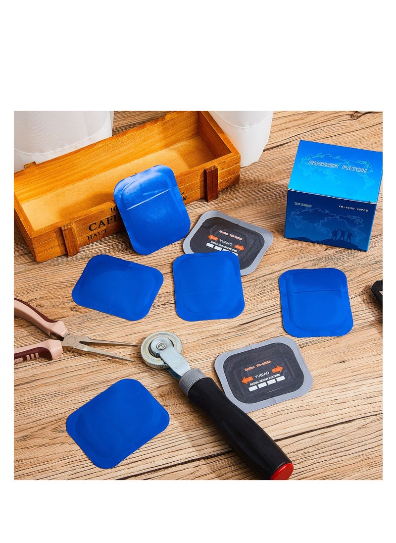 SYOSI - Tire Patch Rubber, Tire Patches Radial Tire Repair Patch Tire Plug Kit Emergency Repair Tool, for Puncture Car Truck Bus Tractor Vehicle 2.56 x 3.15 Inch, Made of Rubber Material (20 Pcs) - Image 1
