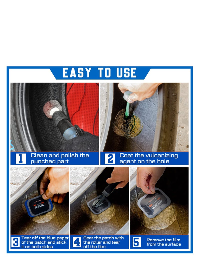 SYOSI - Tire Patch Rubber, Tire Patches Radial Tire Repair Patch Tire Plug Kit Emergency Repair Tool, for Puncture Car Truck Bus Tractor Vehicle 2.56 x 3.15 Inch, Made of Rubber Material (20 Pcs) - Image 1