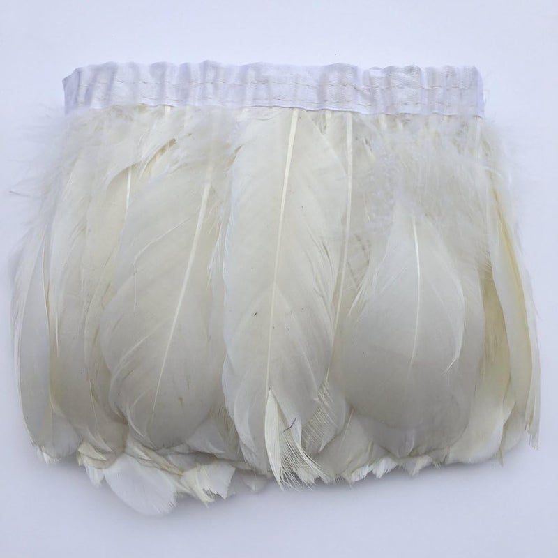 Sowder Duck Goose Feather Trim Fringe 2 Yards (Ivory) - Image 3