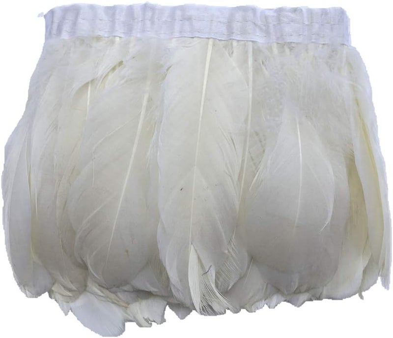Sowder Duck Goose Feather Trim Fringe 2 Yards (Ivory) - Image 1
