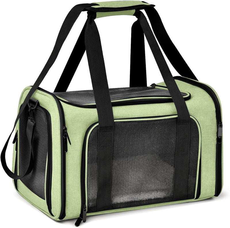 Cat Carriers Dog Carrier Pet Carrier for Small Medium Cats Dogs Puppies up to 15 Lbs, Airline Approved Small Dog Carrier Soft Sided, Collapsible Travel Puppy Carrier - Green - Image 1
