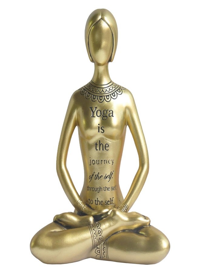 Pigort Rustic Gold Yoga Spiritual Decor Yoga Letters Statues Ornaments for Shelf Decor Accents, Gifts for Women, Zen Garden Decorations - Image 1