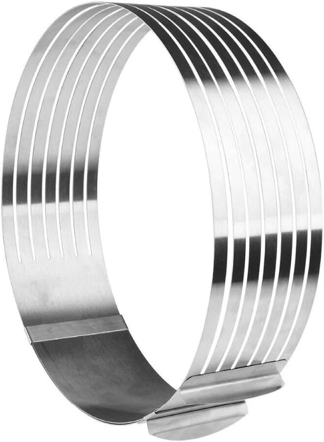 Jun Stainless steel cake ring cutter,layer cake slicer kit mousse slicing cake,diameter is 24cm