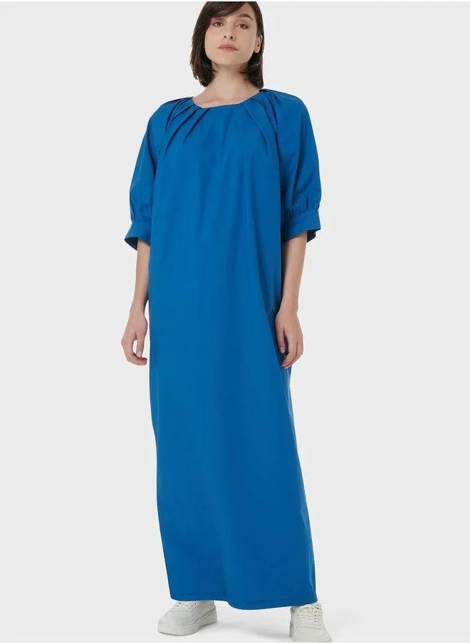 leem Pleated Neckline Kaftan