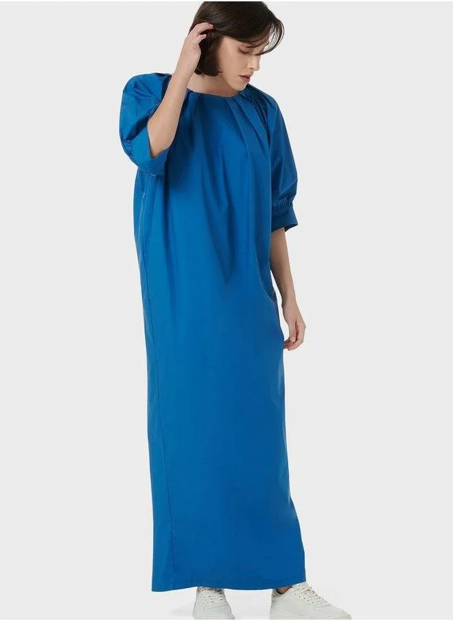 leem Pleated Neckline Kaftan