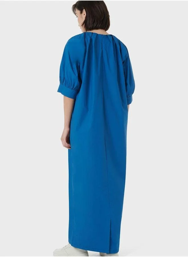 leem Pleated Neckline Kaftan