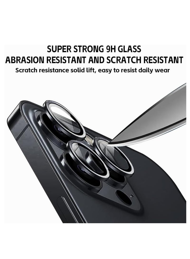 ELTRAZONE Bling Rhinestone Lens Protector for iPhone 15 Pro/iPhone 15 Pro Max- Sparkling Diamond Camera Lens Cover Black - Image 3