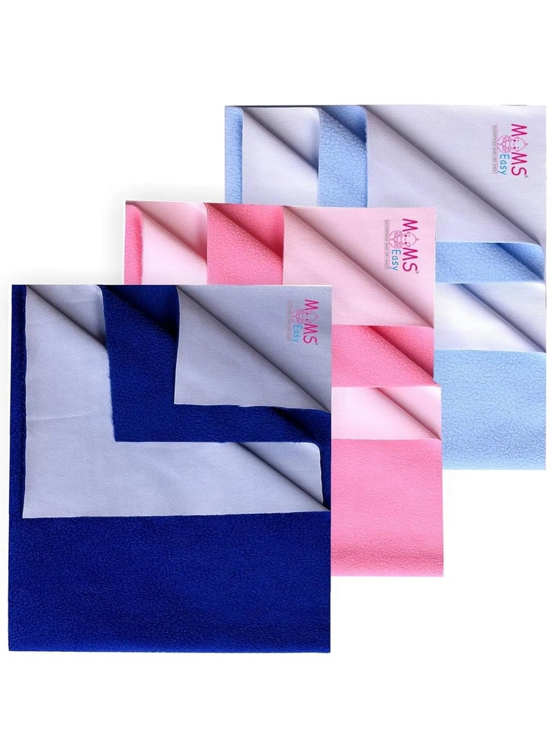 MOMSEASY MOMSEASY New Born Baby Dry Sheet Kids Water Proof Sheets Mattress Protector Sheet and Baby Care Products ComboRBlue Pink SB Large 140x100 cm 
