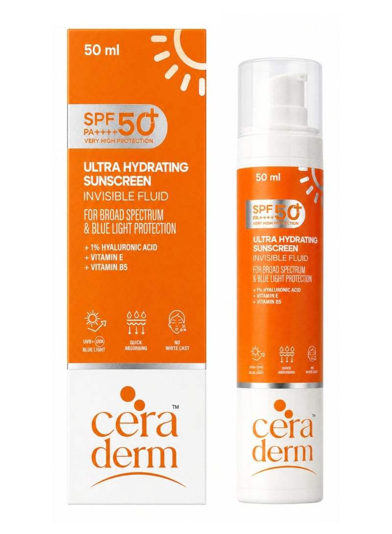 Impressmed Ceraderm Ultra Hydrating Sunscreen Invisible Fluid SPF 50 Plus 50ml - Image 1